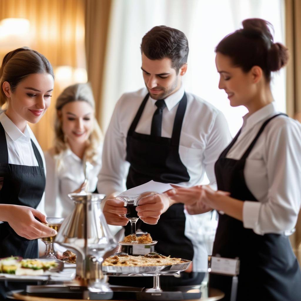 picture of a group of american hotel staff working in high end hotel providing excellent service picture of a group of american hotel staff working in high end hotel providing excellent service